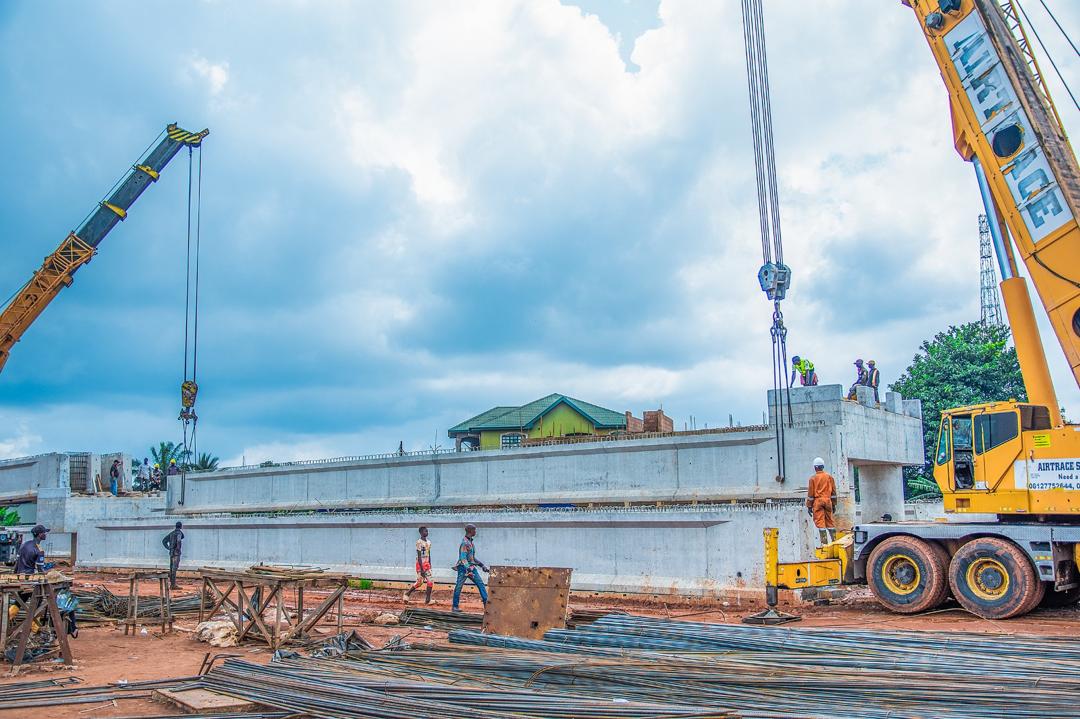 Launching of post-tensioned girder, Ekwulobia, Anambra