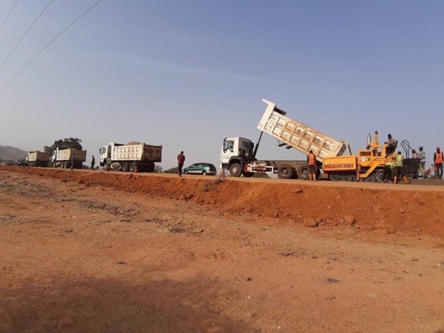 Ongoing earthworks at Yola Mubi Road in Adamawa State