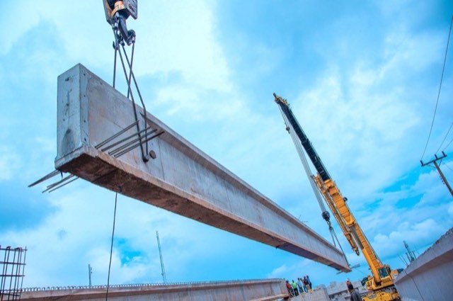 Launching of Post tensioned 33 meters Girder, Ekwulobia Flyover, Anambra